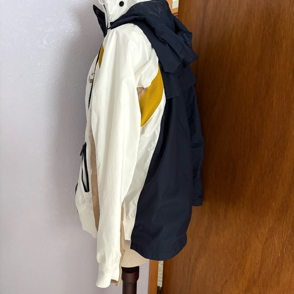 NIKE x SACAI sz XS Double Zip Jacket Windbreaker CD6297 White Navy - Picture 9 of 15